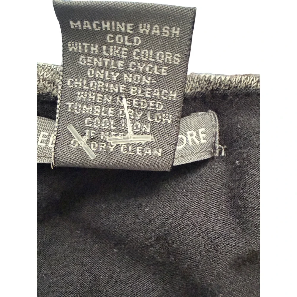 Chelsea Theodore Womens L Gray Black Gray Asymmetrical Layered Dress Chic Office